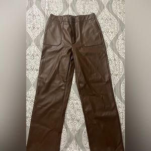 Kendall & Kylie Brown Pleather Trousers
